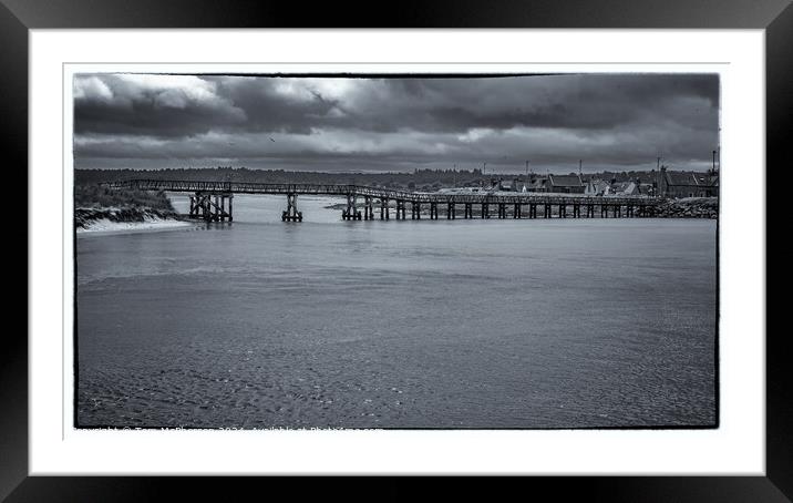 The old footbridge at Lossiemouth Framed Mounted Print by Tom McPherson