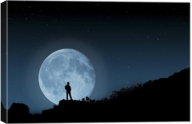 The Man In The Moon Canvas Print by Steve Purnell