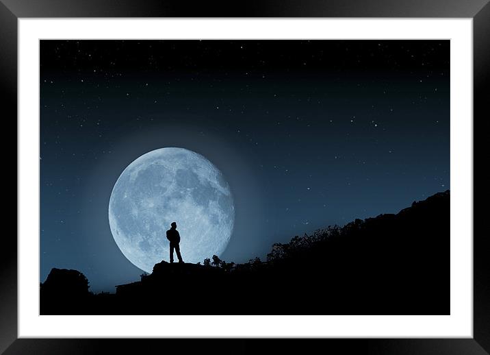 The Man In The Moon Framed Mounted Print by Steve Purnell