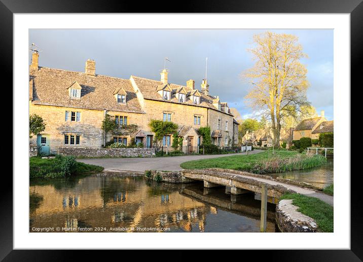 Cottages in golden hour Framed Mounted Print by Martin fenton