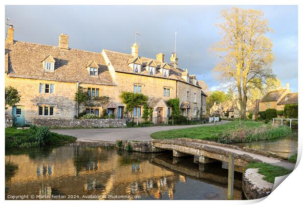 Cottages in golden hour Print by Martin fenton