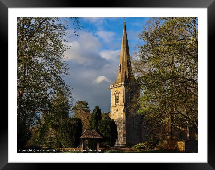The church of St Mary Lower Slaughter Framed Mounted Print by Martin fenton