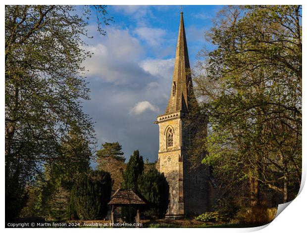 The church of St Mary Lower Slaughter Print by Martin fenton
