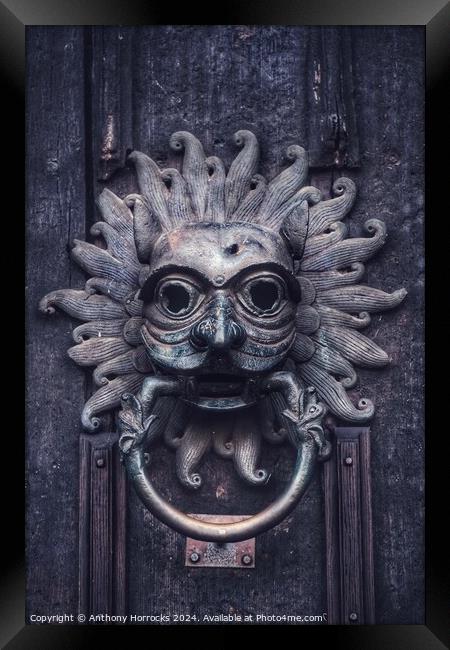 Sanctuary Knocker of Durham Cathedral Framed Print by Anthony Horrocks
