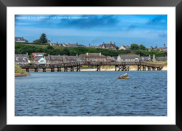 The old footbridge at Lossiemouth Framed Mounted Print by Tom McPherson