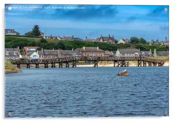 The old footbridge at Lossiemouth Acrylic by Tom McPherson
