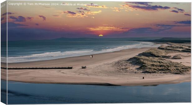 Sunrise Stroll at Lossiemouth Canvas Print by Tom McPherson