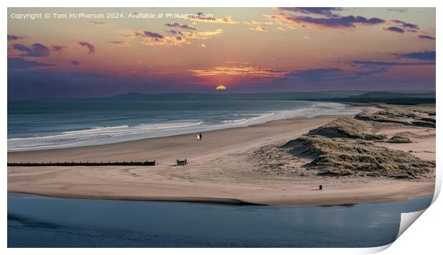 Sunrise Stroll at Lossiemouth Print by Tom McPherson