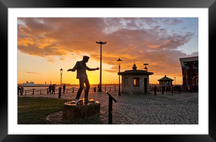 Billy Fury Statue, Liverpool Sunset Framed Mounted Print by Michele Davis