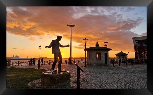 Billy Fury Statue, Liverpool Sunset Framed Print by Michele Davis