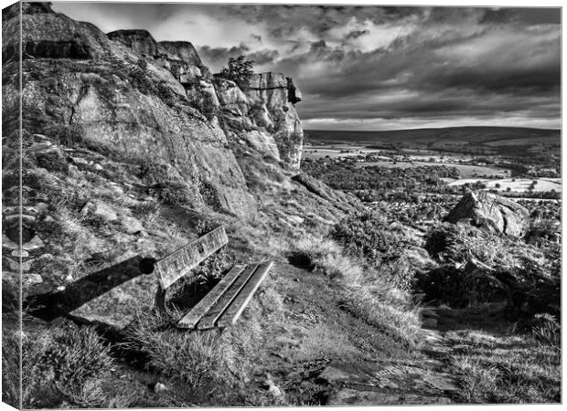 Ilkley The Cow and Calf Rocks Canvas Print by Darren Galpin