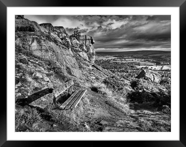 Ilkley The Cow and Calf Rocks Framed Mounted Print by Darren Galpin