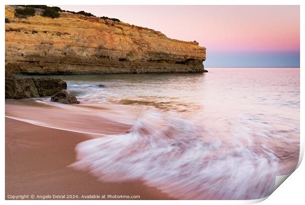 Twilight Waves in Albandeira Beach  Print by Angelo DeVal