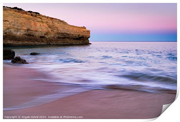 Dusk Waves in Albandeira Beach 2 Print by Angelo DeVal