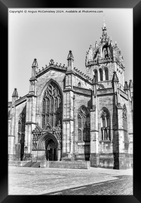 St Giles Cathedral Edinburgh (black and white) Framed Print by Angus McComiskey