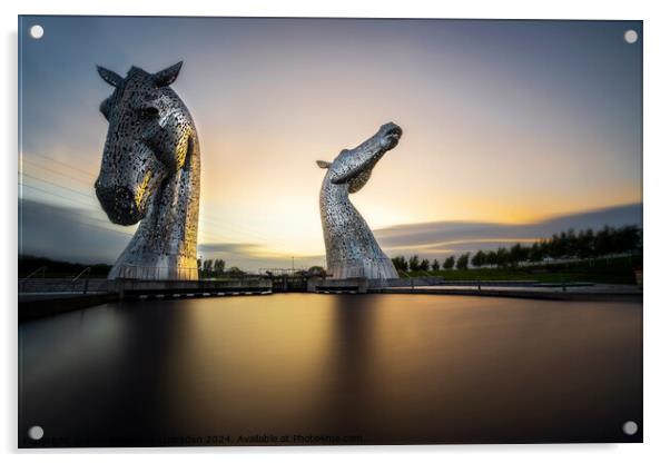 The Kelpies  Acrylic by Don Alexander Lumsden