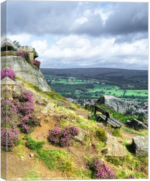 Ilkley The Cow and Calf Seat View Canvas Print by Diana Mower