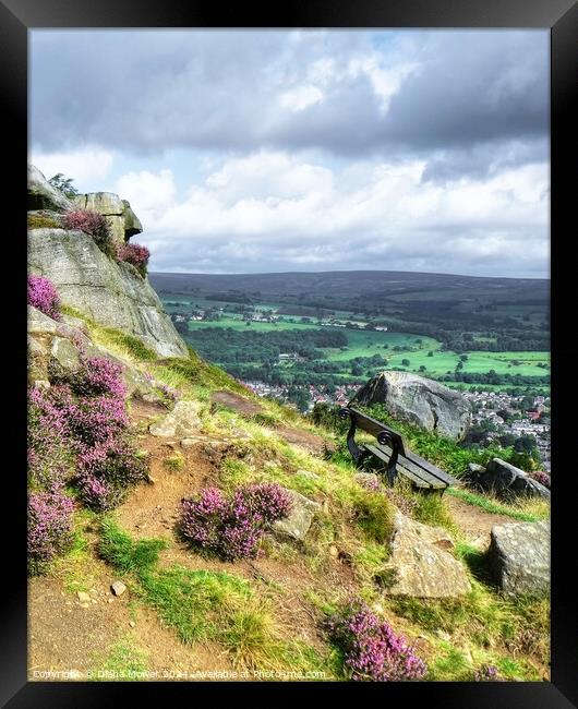 Ilkley The Cow and Calf Seat View Framed Print by Diana Mower