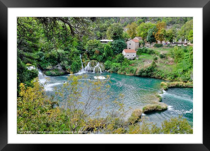  Krka Waterfalls Croatia Framed Mounted Print by Diana Mower