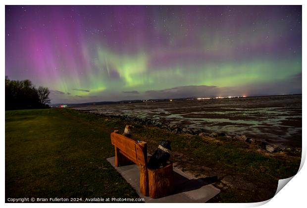Northern lights from Tain in Scotland  Print by Brian Fullerton
