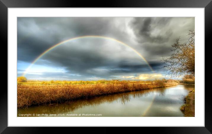 Rainbow Over The Trent and Mersey Canal Framed Mounted Print by Ian Philip Jones