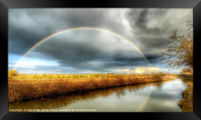 Rainbow Over The Trent and Mersey Canal Framed Print by Ian Philip Jones