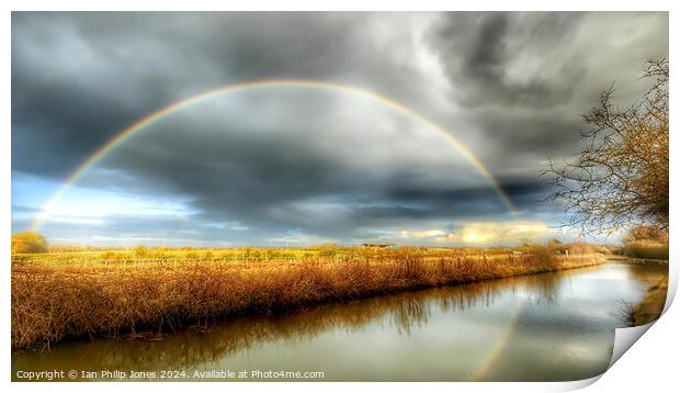 Rainbow Over The Trent and Mersey Canal Print by Ian Philip Jones
