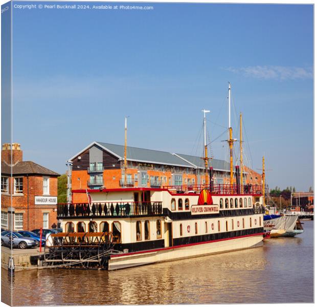 Gloucester Docks Oliver Cromwell Paddle Boat Canvas Print by Pearl Bucknall