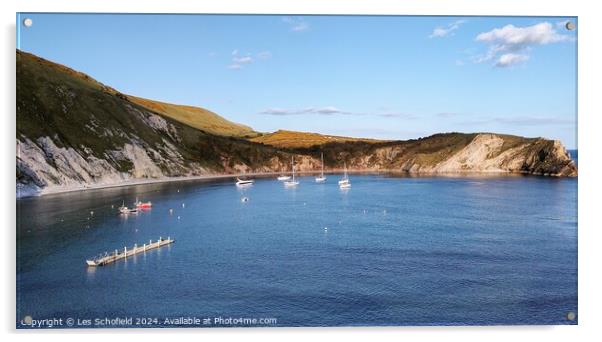 Lulworth cove  Acrylic by Les Schofield