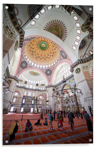 Suleymaniye Mosque Interior in Istanbul Acrylic by Artur Bogacki