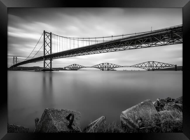 The Forth Road and Rail Bridge Framed Print by Anthony McGeever