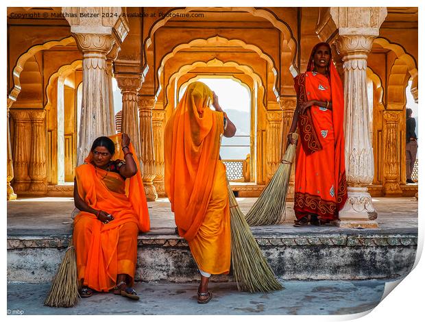 The sweepers of Amber Fort Print by Matthias Betzer