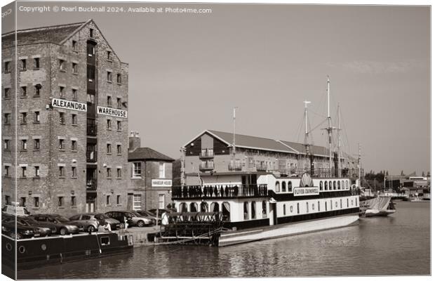 Gloucester Docks Oliver Cromwell Paddle Boat in Se Canvas Print by Pearl Bucknall