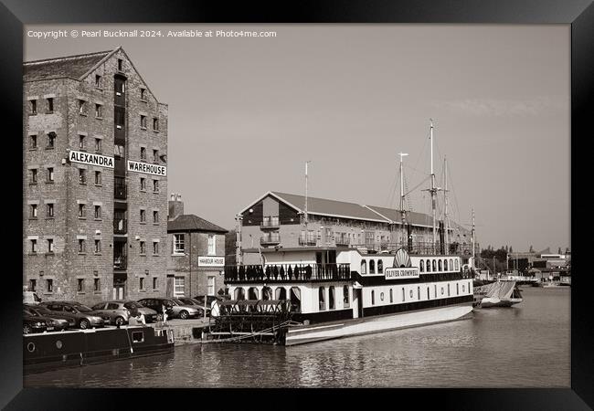 Gloucester Docks Oliver Cromwell Paddle Boat in Se Framed Print by Pearl Bucknall