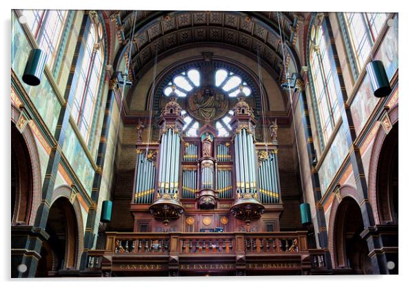 Saint Nicholas Church Organs in Amsterdam Acrylic by Artur Bogacki