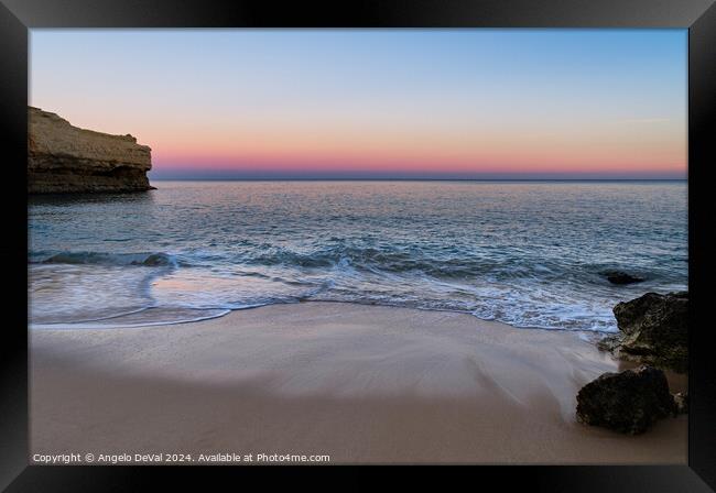 Moment at Dusk in Albandeira  Framed Print by Angelo DeVal