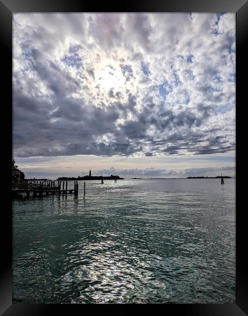 Clouds over Venice lagoon Framed Print by Robert Galvin-Oliphant