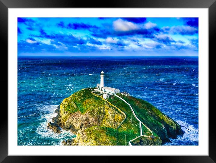 Irish Sea and South Stack Lighthouse Framed Mounted Print by Dark Blue Star