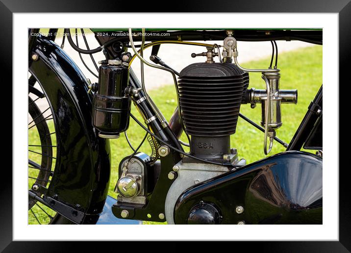 Early BSA Motorcyle Engine Framed Mounted Print by Tom McPherson