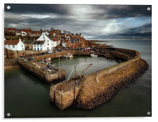 Crail Harbour Acrylic by Don Alexander Lumsden