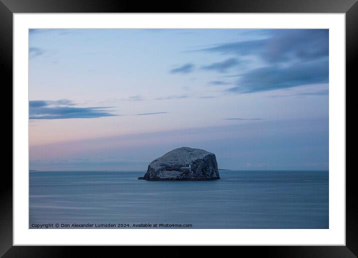 Bass Rock Dusk Framed Mounted Print by Don Alexander Lumsden