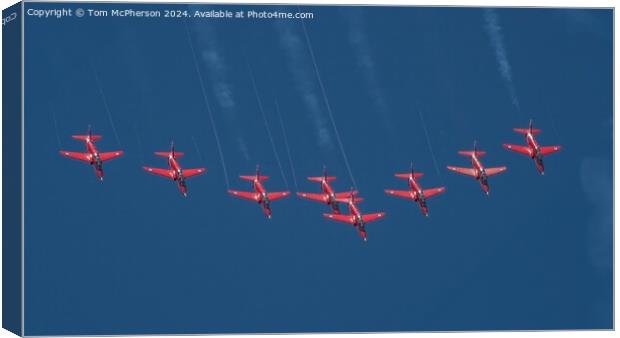 Red Arrows Display Team Canvas Print by Tom McPherson