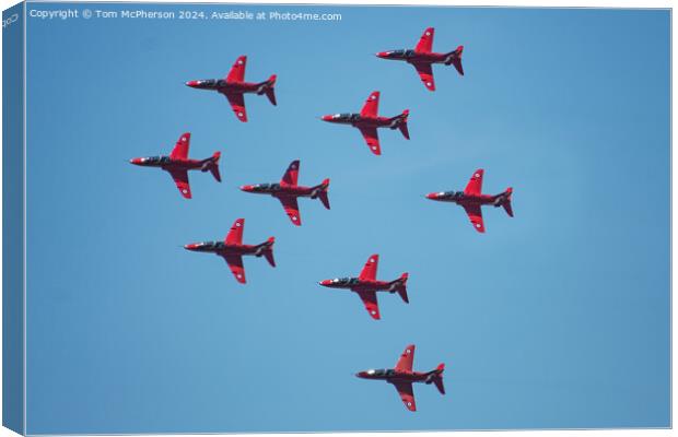 Red Arrows Display Team Canvas Print by Tom McPherson