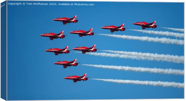 Red Arrows Display Team Canvas Print by Tom McPherson