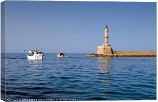 Chania Harbour Entrance Canvas Print by Kasia Design