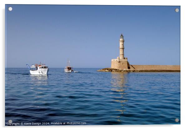 Chania Harbour Entrance Acrylic by Kasia Design