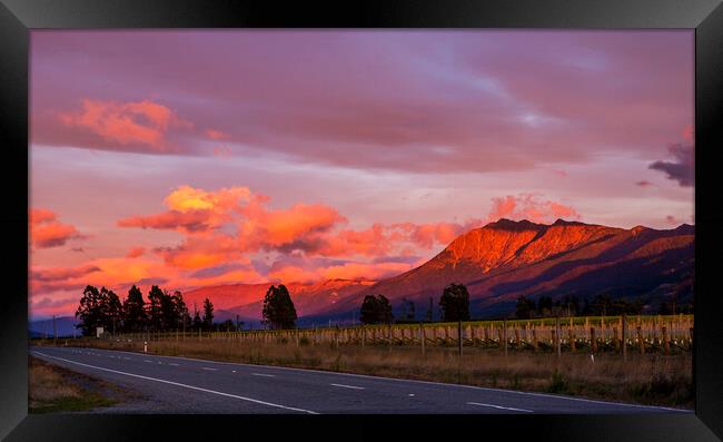 Mount Patriach and the Red Hills,  Wairau Valley Blenheim Framed Print by Maggie McCall