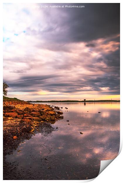 Grafham Waters sunset East Anglia  Print by Steven Kirsop