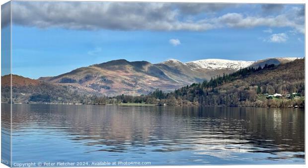 Lake Windermere Canvas Print by Peter Fletcher