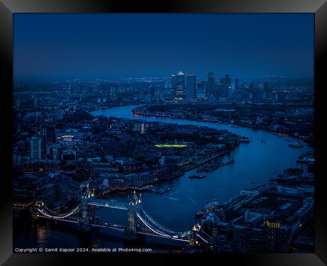 View from the Shard, London just after sunset Framed Print by Samit Kapoor